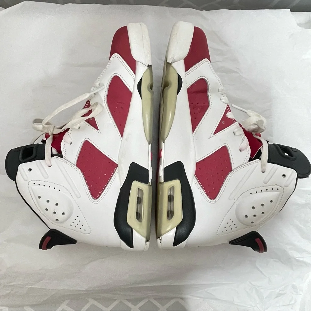 Nike Air Jordan 6 Retro Carmine White Red Black Sneaker 9.5 Style 384665-160